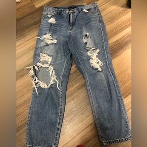 aeropostale ripped mom jeans